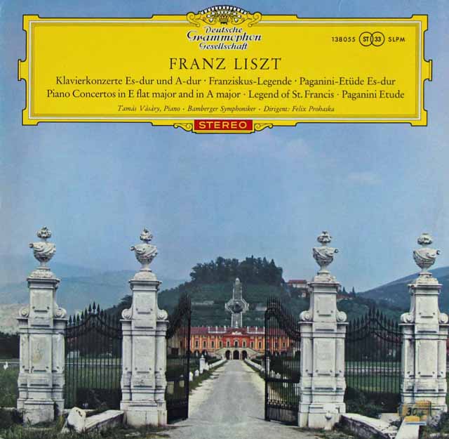 【赤ステレオ、独最初期盤】　ヴァーシャリのリスト/ピアノ協奏曲第1番、第2番ほか　独DGG　3433　LPレコード