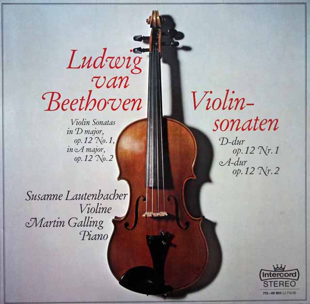 ラウテンバッハー、ガリングのベートーヴェン/ヴァイオリンソナタ第1、2番　独Interord　3434　LP レコード