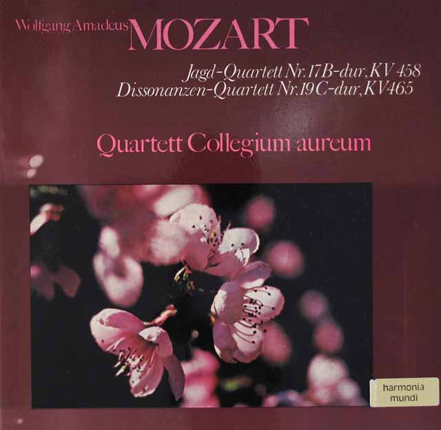 コレギウム・アウレウム四重奏団のモーツァルト/「狩」、「不協和音」　独BASF/HM　3741　LP レコード