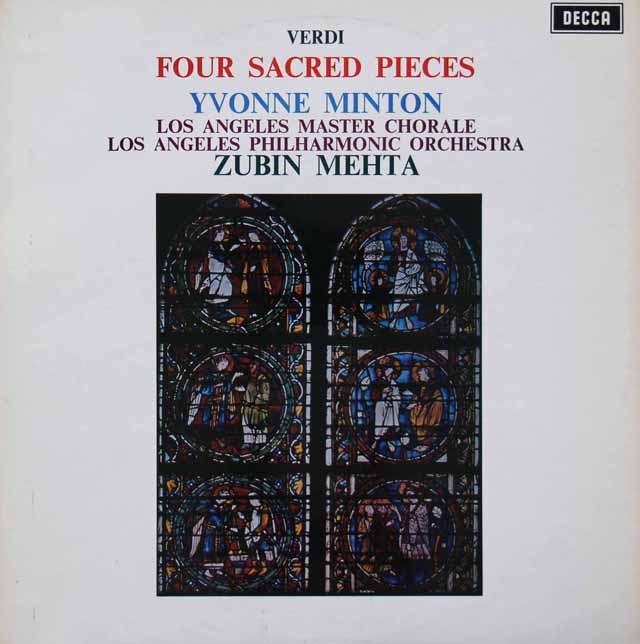 【オリジナル盤】　メータ、ミントンのヴェルディ/聖歌四篇　英DECCA　3741　LP レコード