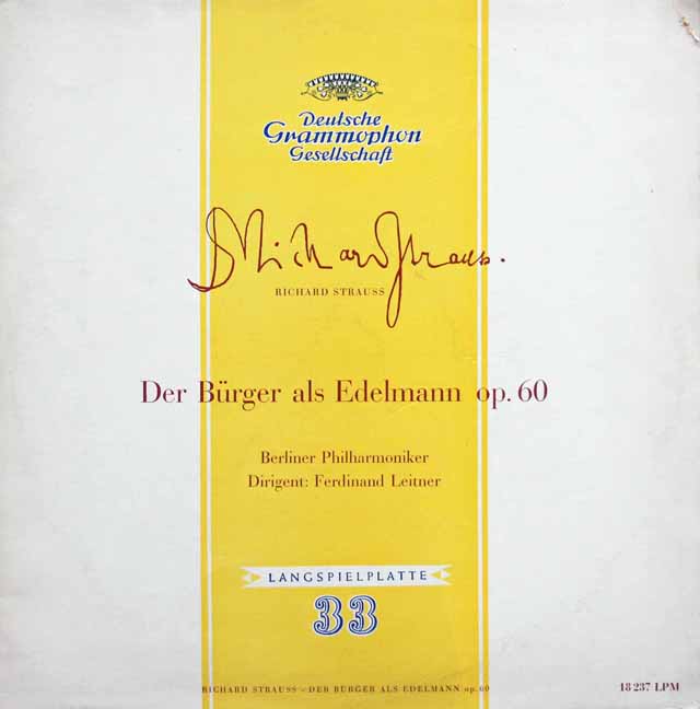 ライトナーのR.シュトラウス/「町人貴族」　独DGG　3741　LP レコード