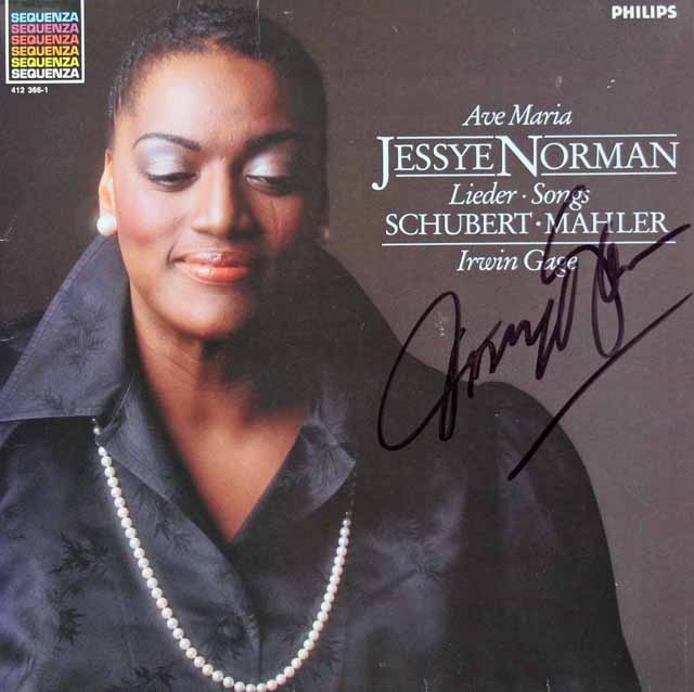 【直筆サイン入り】　ノーマンのシューベルト、マーラー/歌曲集　蘭PHILIPS　3742　LP レコード