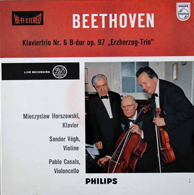 【オリジナル盤】　カザルス、ヴェーグ、ホルショフスキのベートーヴェン/ピアノ三重奏曲第3番ほか　蘭PHILIPS  3118　LP レコード