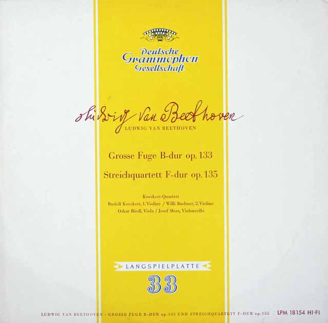 ケッケルト四重奏団のベートーヴェン/大フーガ&弦楽四重奏曲第16番　独DGG　3742　LP レコード