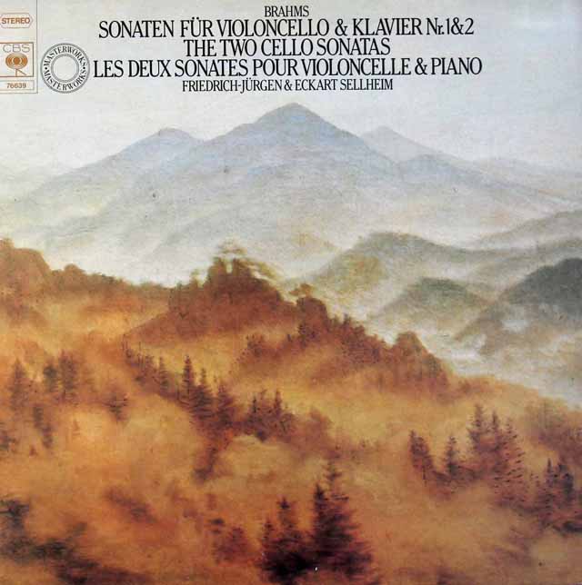 ゼルハイム兄弟のブラームス/チェロソナタ第1、2番　独CBS　3495　LP レコード