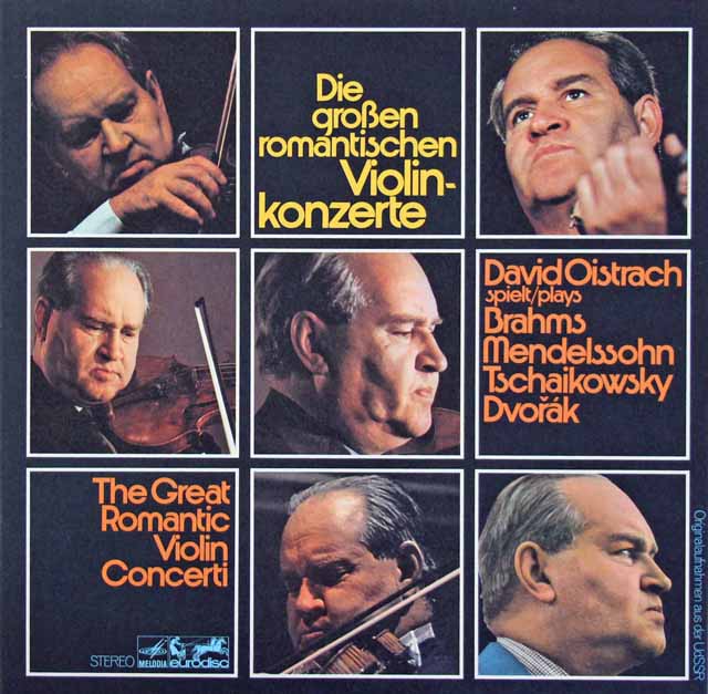 オイストラフの協奏曲集（ブラームス、メンデルスゾーン、チャイコフスキー、ドヴォルザーク）　独eurodisc　3118　LP レコード