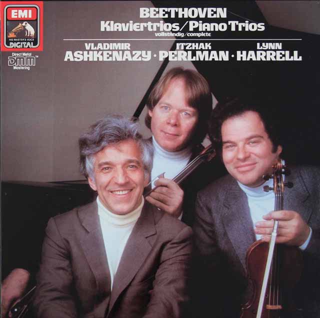 パールマン、アシュケナージ、ハレルのベートーヴェン/ピアノ三重奏曲全集　独EMI　3742　LP レコード