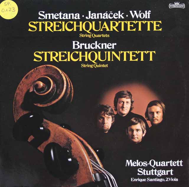 メロス四重奏団のスメタナ・ヤナーチェク、ヴォルフほか/弦楽四重奏曲集　独Intercord　3436　LP レコード