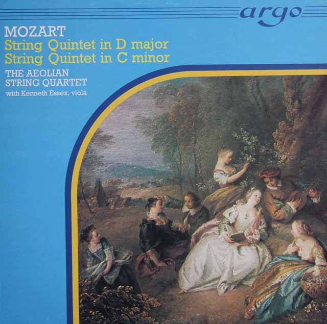 エオリアン四重奏団&エセックスのモーツァルト/弦楽五重奏曲第2&5番　英argo　3121　LP レコード