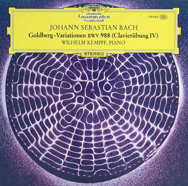 ケンプのバッハ/ゴルトベルク変奏曲　独DGG　3494　LP レコード