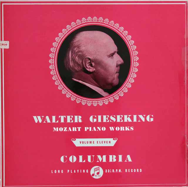 【オリジナル盤】 ギーゼキングのモーツァルト/8つのメヌエットとトリオ K.315aほか　英Columbia　3122　LP レコード