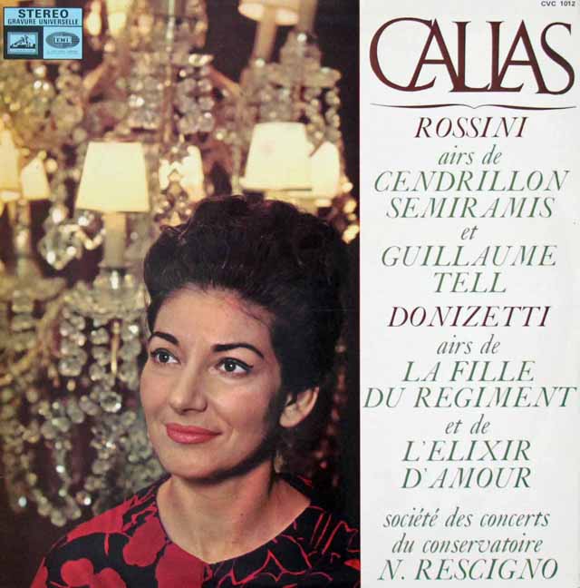 カラスのロッシーニ&ドニゼッティ/アリア集　仏EMI（VSM）　3123　LP レコード