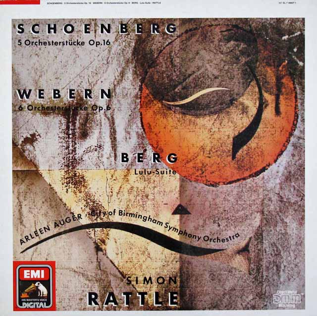 ラトルのシェーンベルク/「5つの管弦楽曲」ほか　独EMI　3744　LP レコード