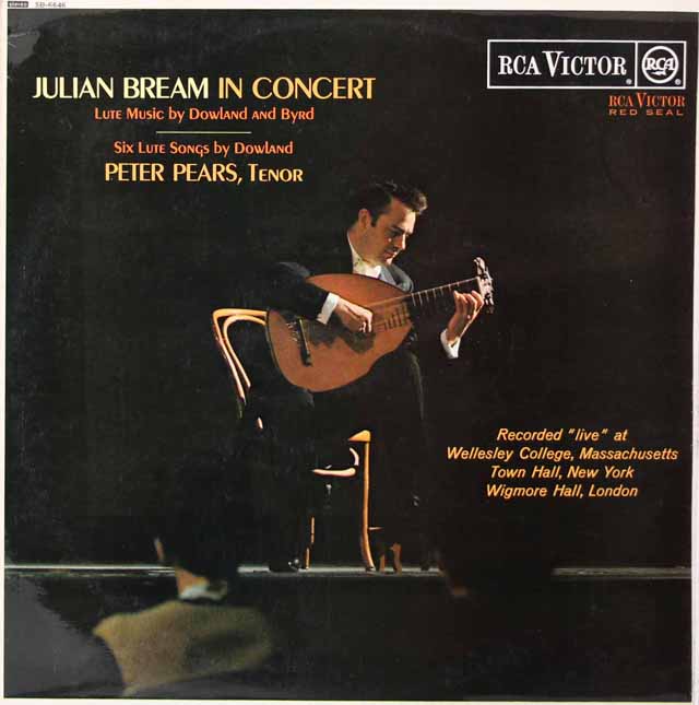 ピアーズ、ブリームのダウランド、バード/リュート歌曲集　英RCA　3439　LP レコード