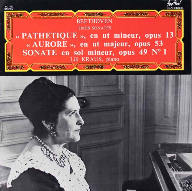 クラウスのベートヴェン/ピアノソナタ第23番「熱情」ほか　仏Festival Classique　3125　LP レコード
