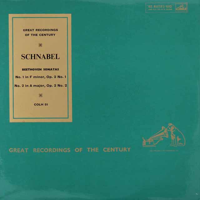 シュナーベルのベートーヴェン/ピアノソナタ第1番、第2番　英EMI（HMV）　3441　LP レコード