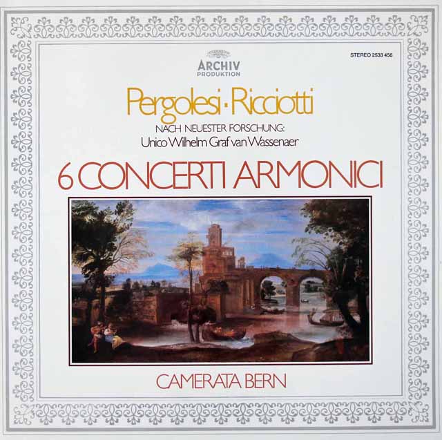 カメラータ・ベルンのヴァッセナール（伝ペルゴレージほか）/6つのコンチェルト・アルモニコ　独ARCHIV　3441　LP レコード