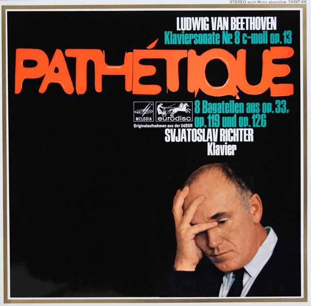 リヒテルのベートーヴェン/ピアノソナタ第8番「悲愴」ほか　独eurodisc　3127　LP レコード