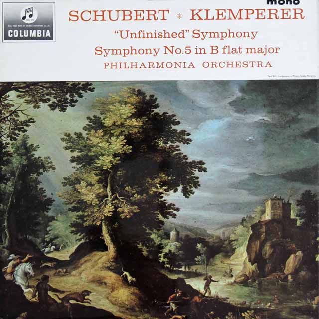 クレンペラーのシューベルト/交響曲第5、8番「未完成」　英Columbia　3442　LP レコード