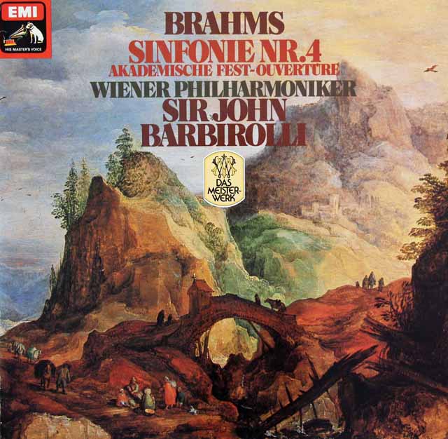 バルビローリのブラームス/交響曲第4番、大学祝典序曲　独EMI　3442　LP レコード