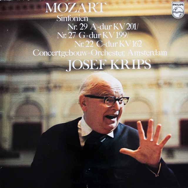 【オリジナル盤】　クリップスのモーツァルト/交響曲第29、27、22番　蘭PHILIPS　3128　LP レコード