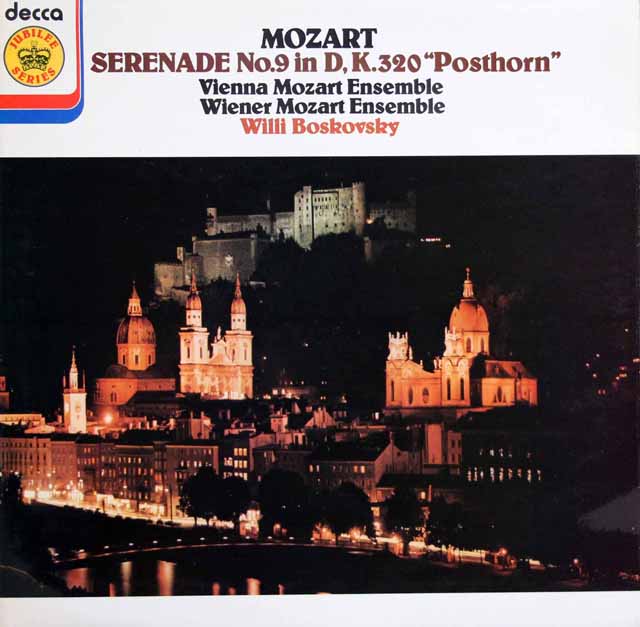 ボスコフスキーのモーツァルト/セレナーデ第9番「ポストホルン」　 英DECCA　3128　LP レコード