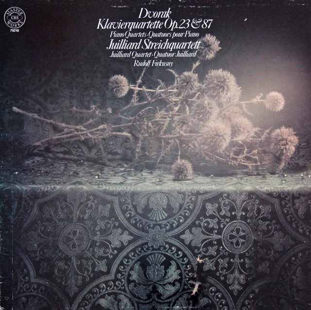 フィルクスニー、ジュリアード四重奏団のドヴォルザーク/ピアノ四重奏曲第1、2番　独CBS　3443P レコード