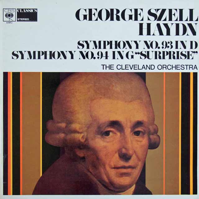 セルのハイドン/交響曲第93番、第94番「驚愕」　英CBS　3129　LP レコード