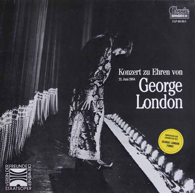 ポップ、グルベローヴァ、ゲッダ、アライサらの「ジョージ・ロンドンを称えるコンサート」　オーストリアamadeo　3443　LP レコード