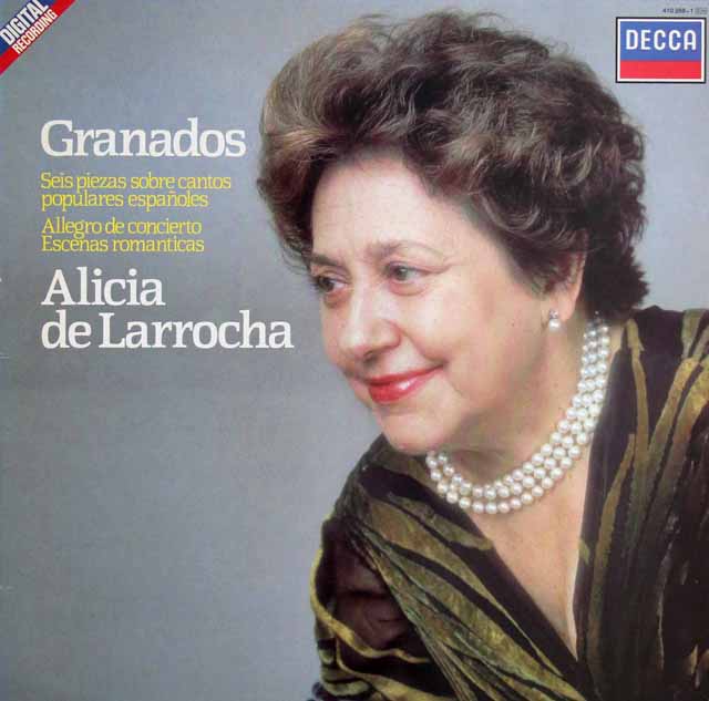 デ・ラローチャのグラナドス/ピアノ作品集　蘭DECCA　3443　LP レコード