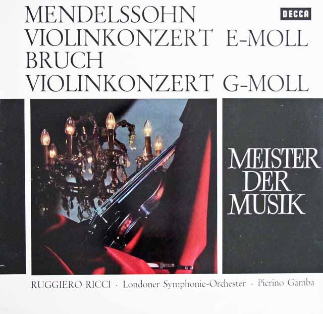 リッチ、ガンバのメンデルスゾーン、ブルッフ/ヴァイオリン協奏曲集　独DECCA　3443　LP レコード