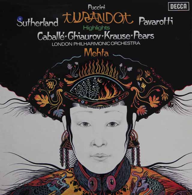 メータのプッチーニ/「トゥーランドット」抜粋 　 英DECCA　3129　LP レコード