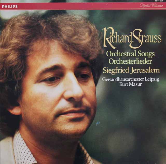 イェルザレム、マズアのR.シュトラウス/4つの歌から「明日」ほか　蘭PHILIPS　3444　LP レコード