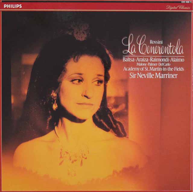 マリナーのロッシーニ/「チェネレントラ」（シンデレラ）全曲　蘭PHILIPS　3444　LP レコード