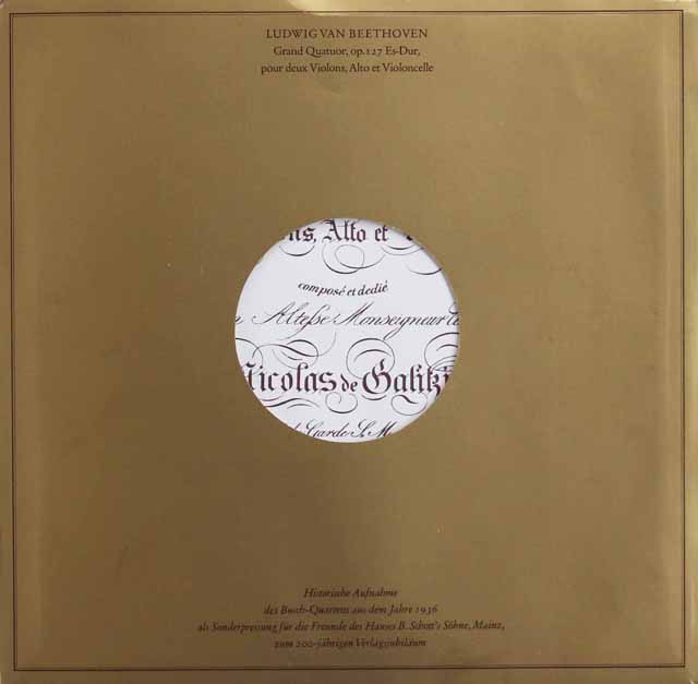 ブッシュ四重奏団のベートーヴェン/弦楽四重奏曲第12、14番　独Schott　3745　LP レコード