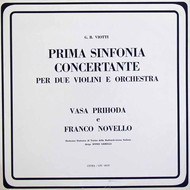 プシホダらのヴィオッティ/協奏交響曲第1番ほか　伊Cetra　3745　LP レコード