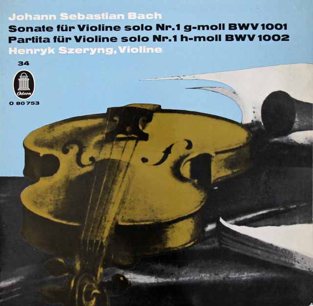 シェリングのバッハ/無伴奏ヴァイオリン・ソナタ、パルティータ全曲　独Odeon　3493　LP レコード