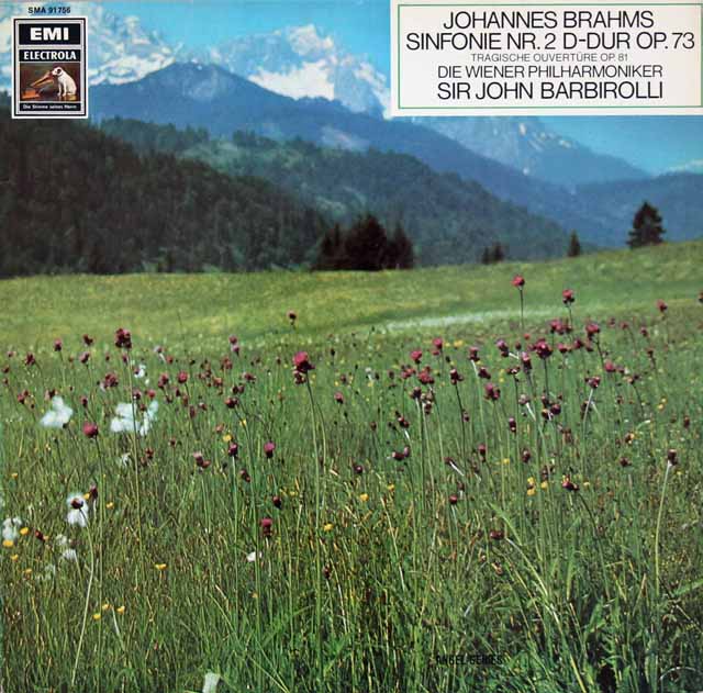【独最初期盤】　バルビローリのブラームス/交響曲第2番ほか　独EMI　3745　LP レコード