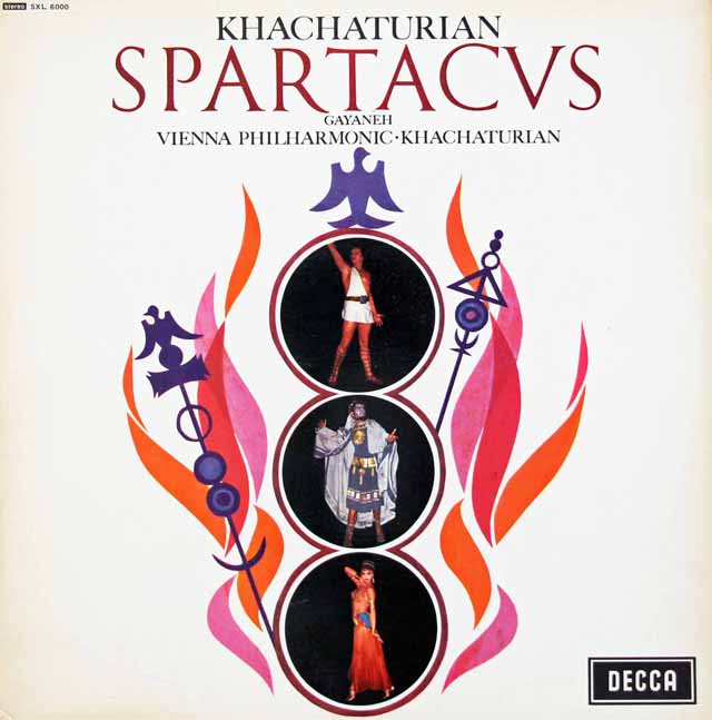【オリジナル盤】　ハチャトゥリアンの自作自演/「スパルタカス」、「ガイーヌ」　英DECCA　3130　LP レコード