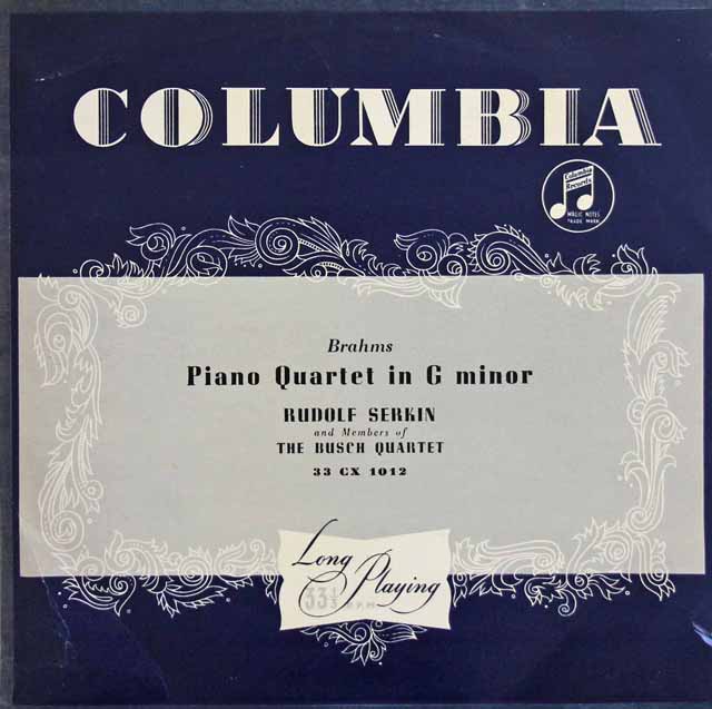 【オリジナル盤】ゼルキン&ブッシュ四重奏団のブラームス/ピアノ四重奏曲第1番　英Columbia　3131　LP レコード