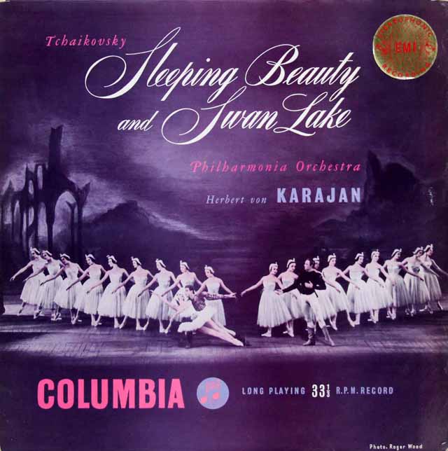 【オリジナル盤】　カラヤンのチャイコフスキー/バレエ組曲「眠りの森の美女」、「白鳥の湖」　英Columbia　3132　LP レコード
