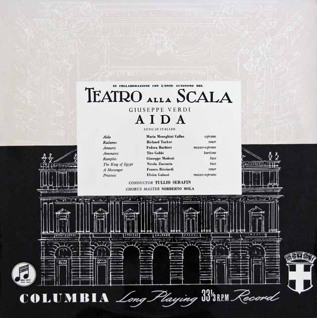 【オリジナル盤】カラス＆セラフィンのヴェルディ/「アイーダ」全曲　英Columbia　3132　LP レコード