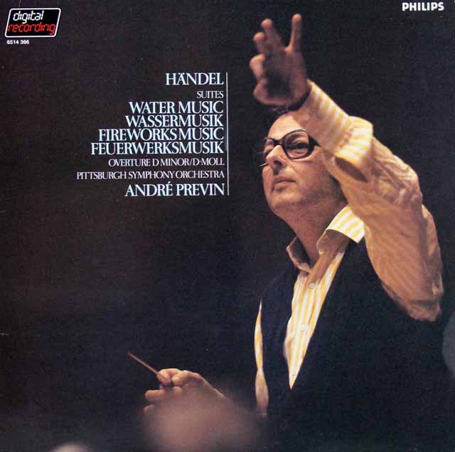 プレヴィンのヘンデル/「水上の音楽」&「王宮の花火の音楽」ほか　蘭PHILIPS　3132　LP レコード