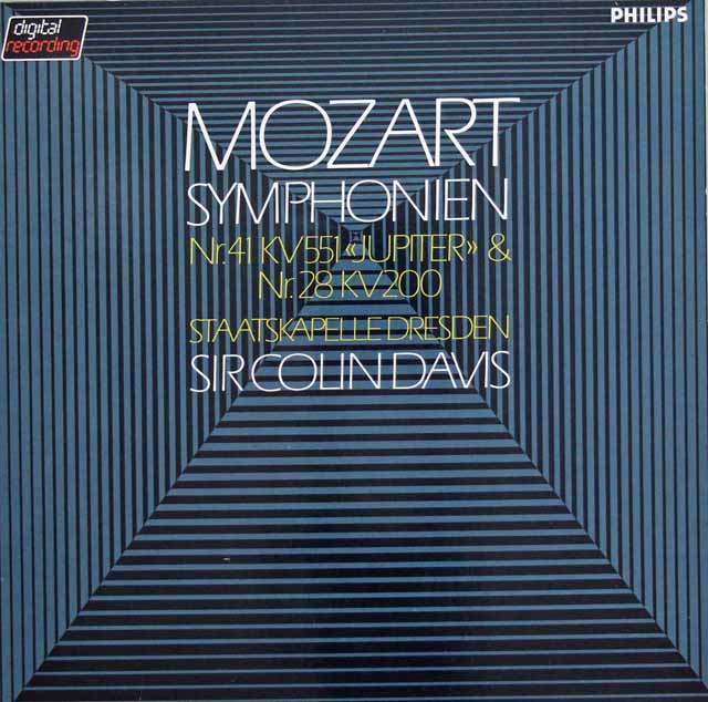 デイヴィスのモーツァルト/交響曲第41番「ジュピター」、第28番　蘭PHILIPS　3745　LP レコード