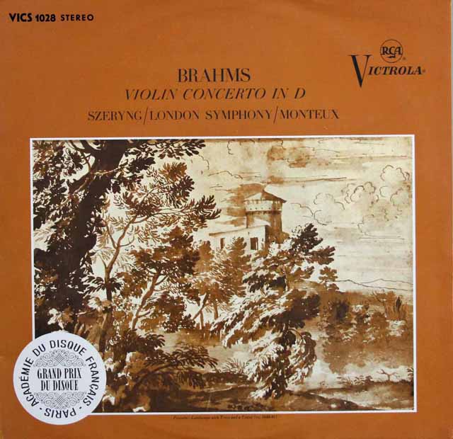 シェリング、モントゥーのブラームス/ヴァイオリン協奏曲　独RCA　3745　LP レコード
