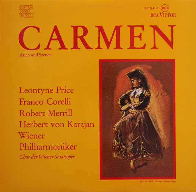 カラヤンのビゼー/歌劇「カルメン」抜粋　スイスRCA　3132　LP レコード