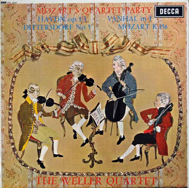 【オリジナル盤】　ウェラー四重奏団の「モーツァルトのカルテット・パーティ」　英DECCA　3133　LP レコード