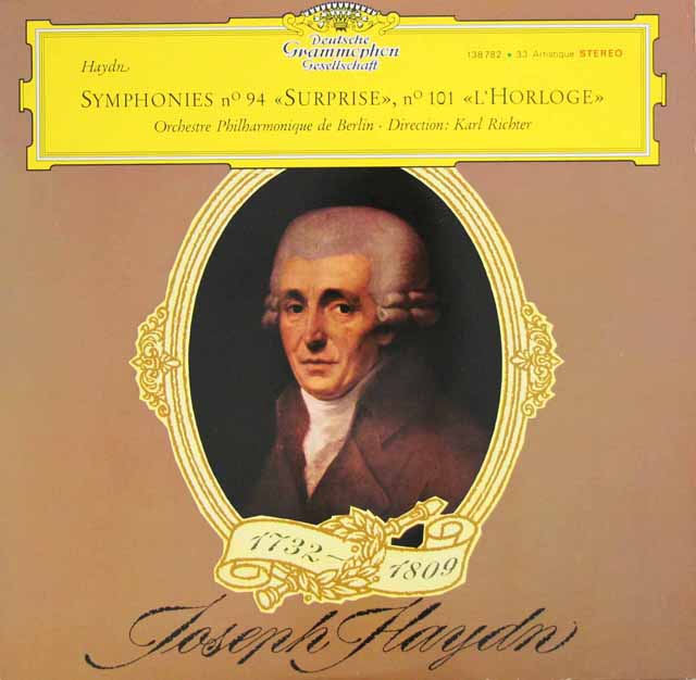LP レコード オリジナル盤 赤ステレオ リヒターのハイドン/交響曲第94番「驚愕」、第101番「時計」 独DGG 3493