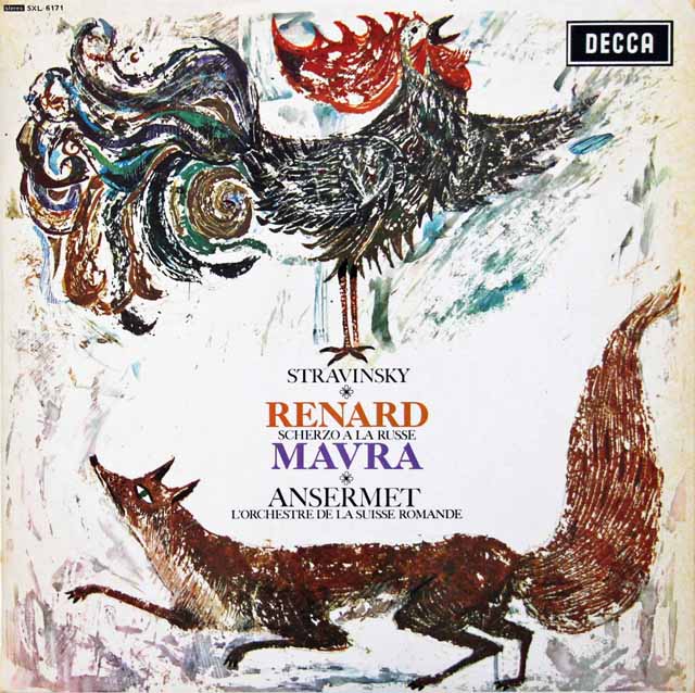 アンセルメのストラヴィンスキー/「きつね」、「マヴラ」ほか　英DECCA　3803　LPレコード
