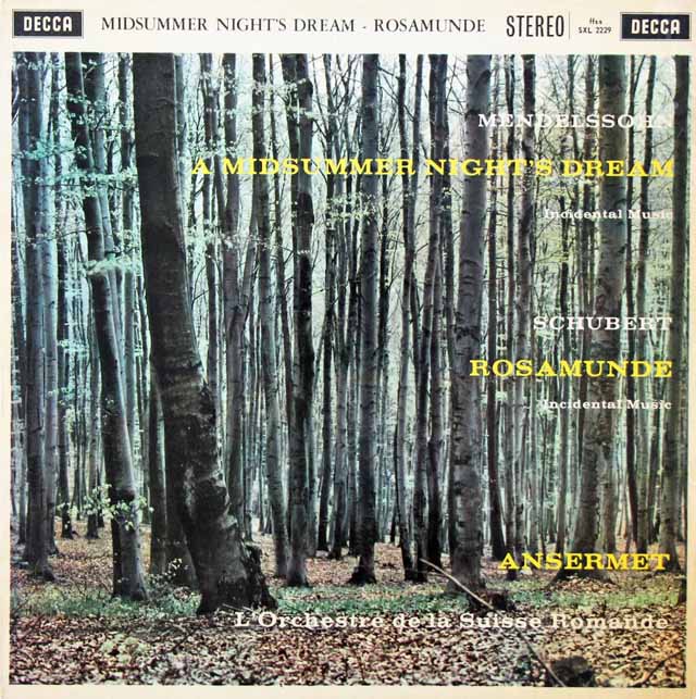 【オリジナル盤】アンセルメのメンデルスゾーン/「真夏の夜の夢」ほか　英DECCA　3134　LPレコード